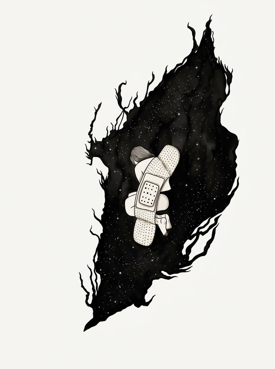 Bandaged cosmos — original artwork by Riva