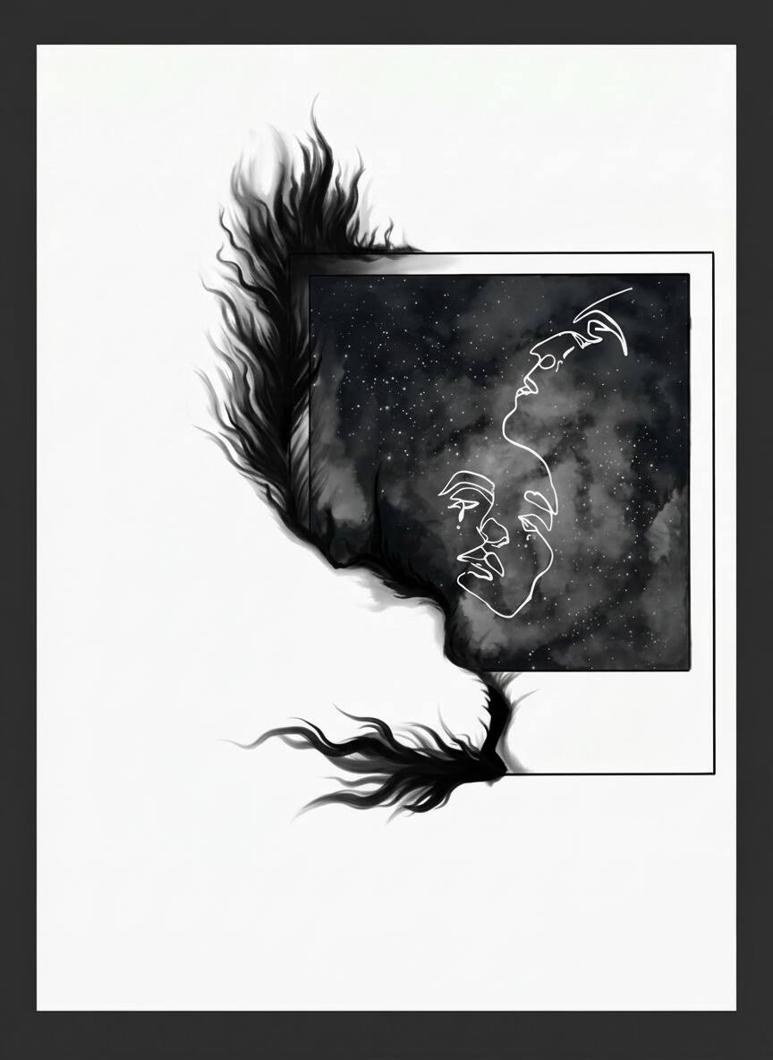 Burning faces — original artwork by Riva