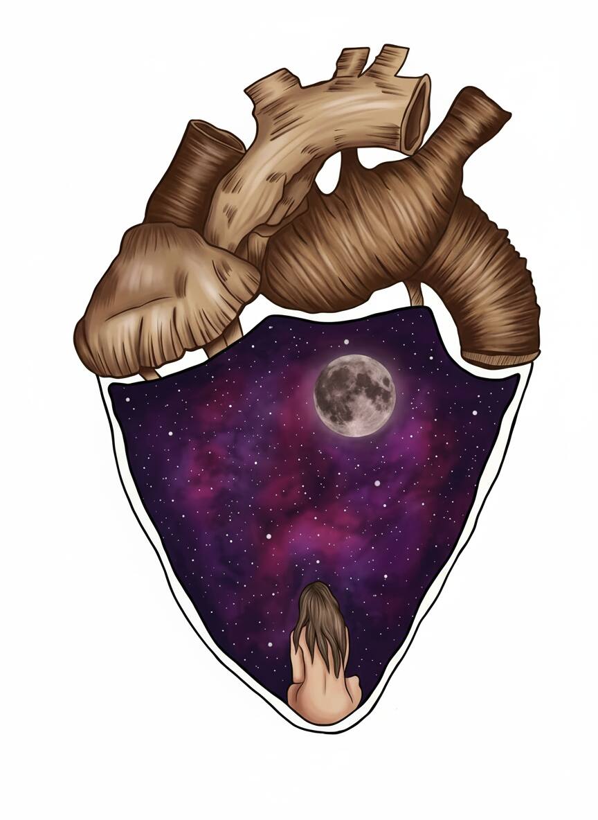 Cosmic heart — original artwork by Riva